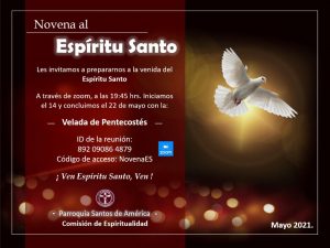 Invitación Novena del Espíritu Santo